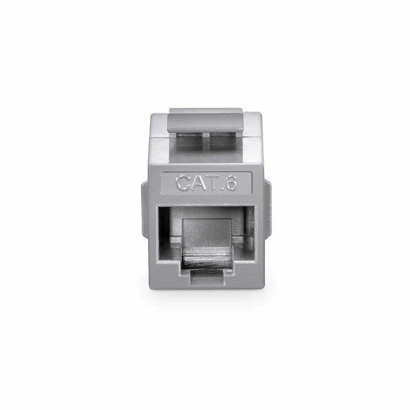 FyberOptix Cat6 Keystone RJ45 Coupler, Unshielded, Female to Female Insert Inline Coupler - Gray (12pcs/Pack)