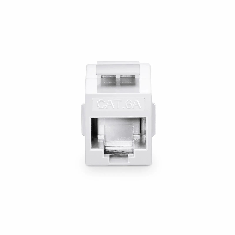 FyberOptix Cat6a Keystone RJ45 Coupler, Unshielded, Female to Female Insert Inline Coupler - White (12pcs/pack)
