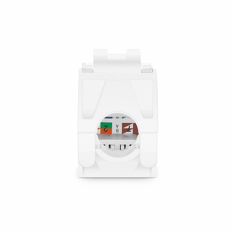 FyberOptix Cat6 RJ45 (8P8C) Unshielded Toolless Keystone Jack Module, White (10 pcs/Pack)