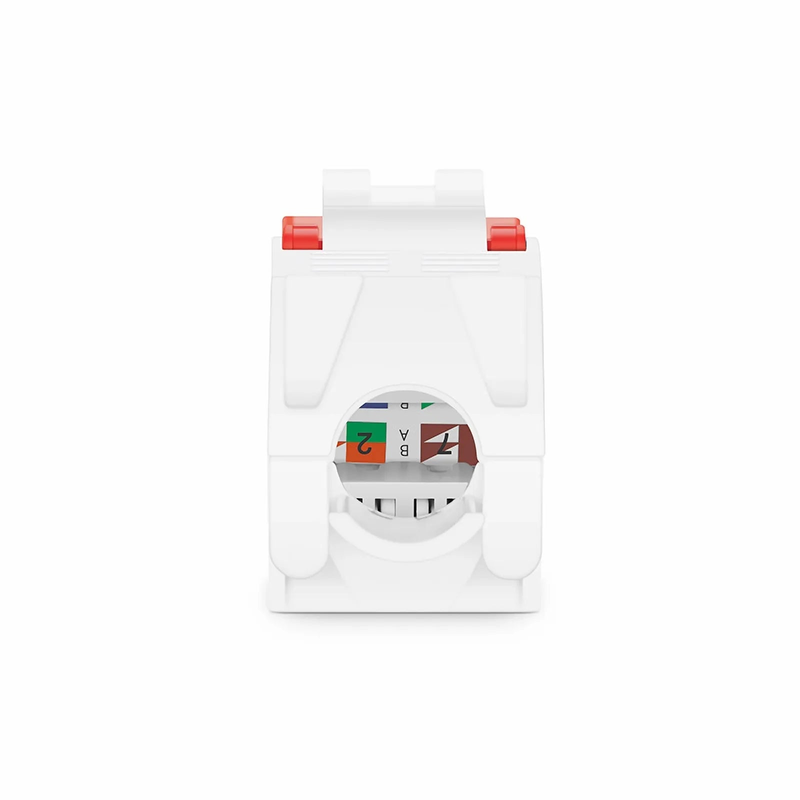 FyberOptix Cat6 RJ45 (8P8C) Unshielded Toolless Keystone Jack Module, Red (10 pcs/Pack)