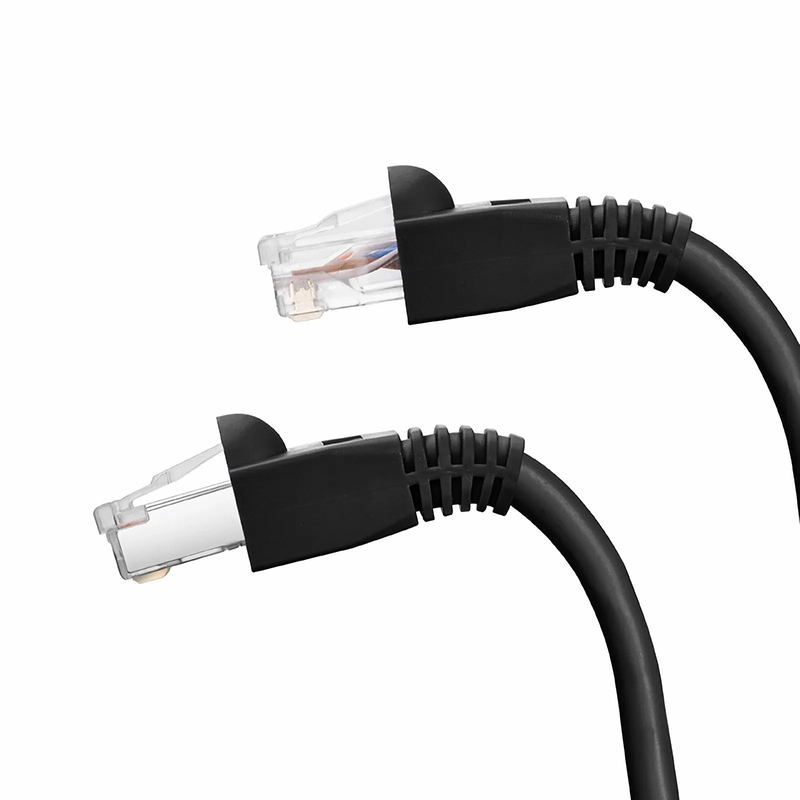FyberOptix Cat5e/Cat6 RJ45 Strain Relief Boots, 5.5mm OD for Cat5e UTP 24AWG, Cat5e & Cat6 F/UTP 26AWG Ethernet Network Cable, Black, 50PCS/Pack