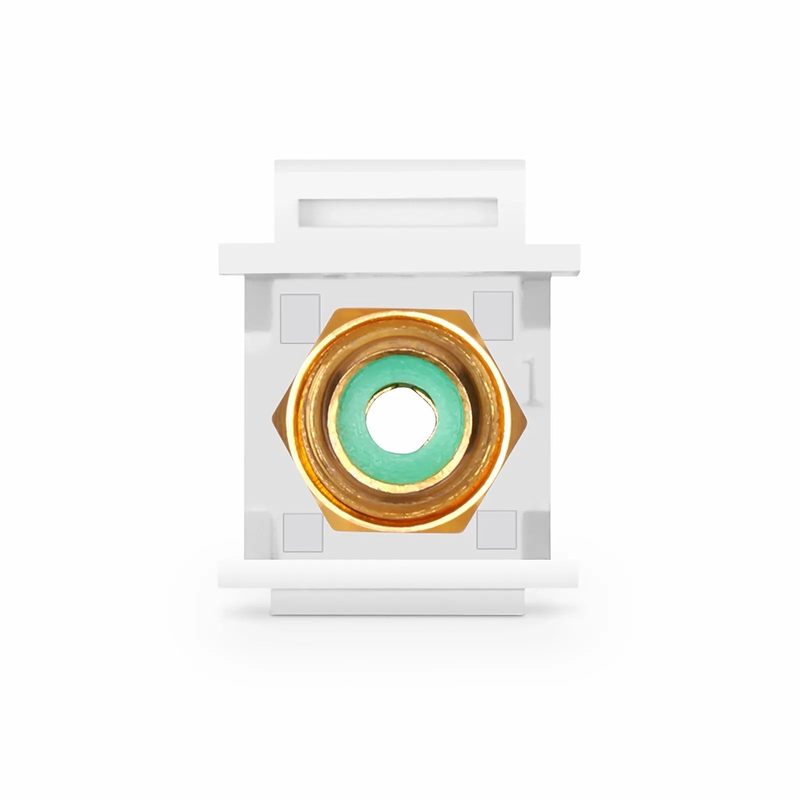 FyberOptix RCA Feedthrough SyncEase Connector, Gold-Plated, White Housing