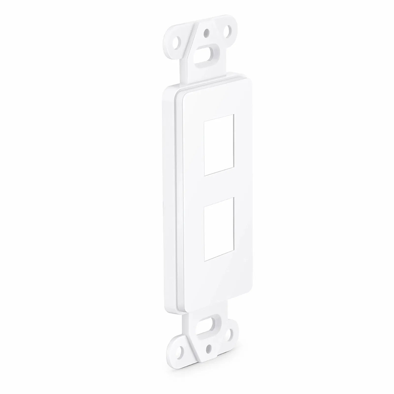 FyberOptix Faceplate Frame Keystone Insert, 2 Ports, White, 4.09'' x 1.40''