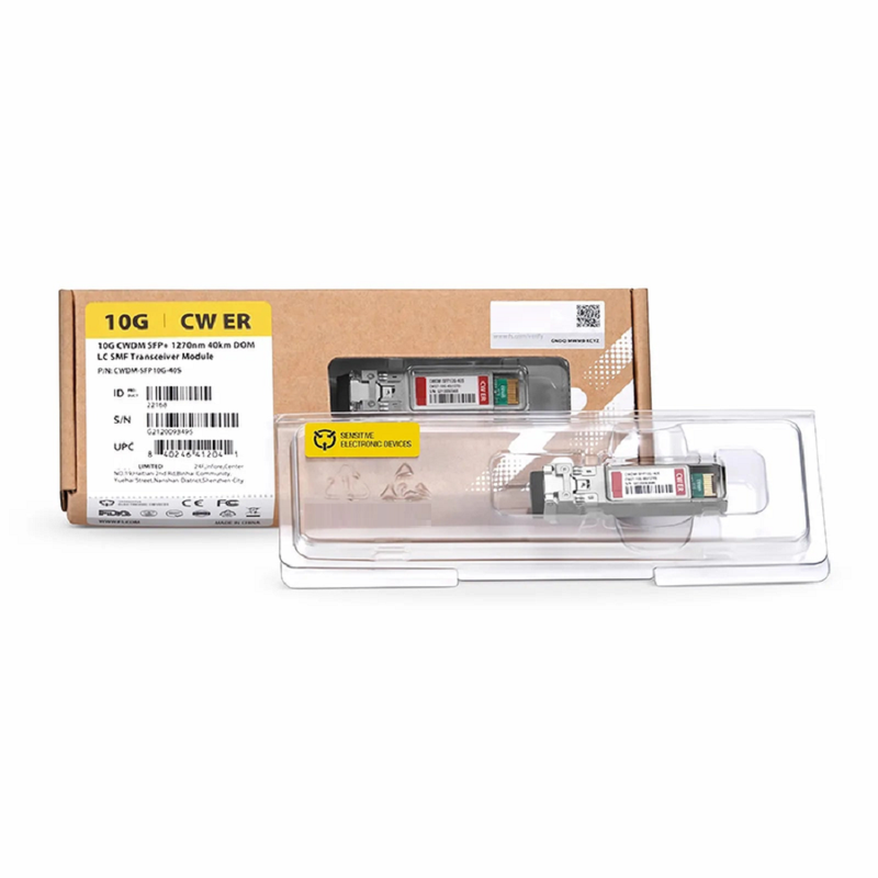 FyberOptix SFP+ 10G CWDM 1470nm 40km DOM Duplex LC/UPC SMF Optical Transceiver Module for Transmission for FS Switches