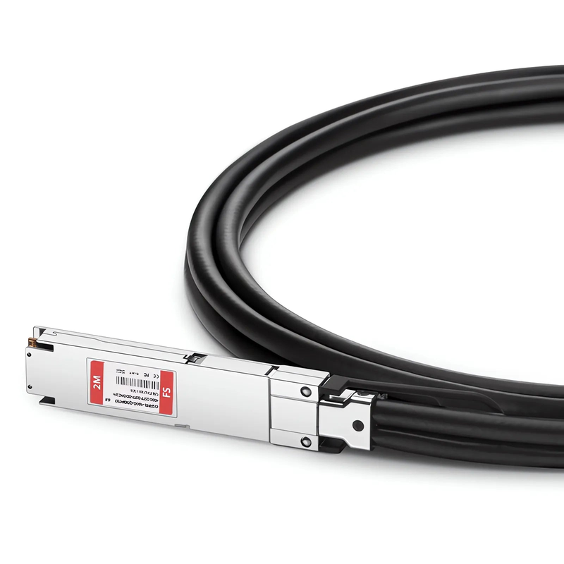 FyberOptix 2m (7ft) Generic Compatible 400G OSFP 4 x 100G PAM4 Flat Top to 400G QSFP-DD 4 x 100G PAM4 Passive Direct Attach Copper Twinax Cable