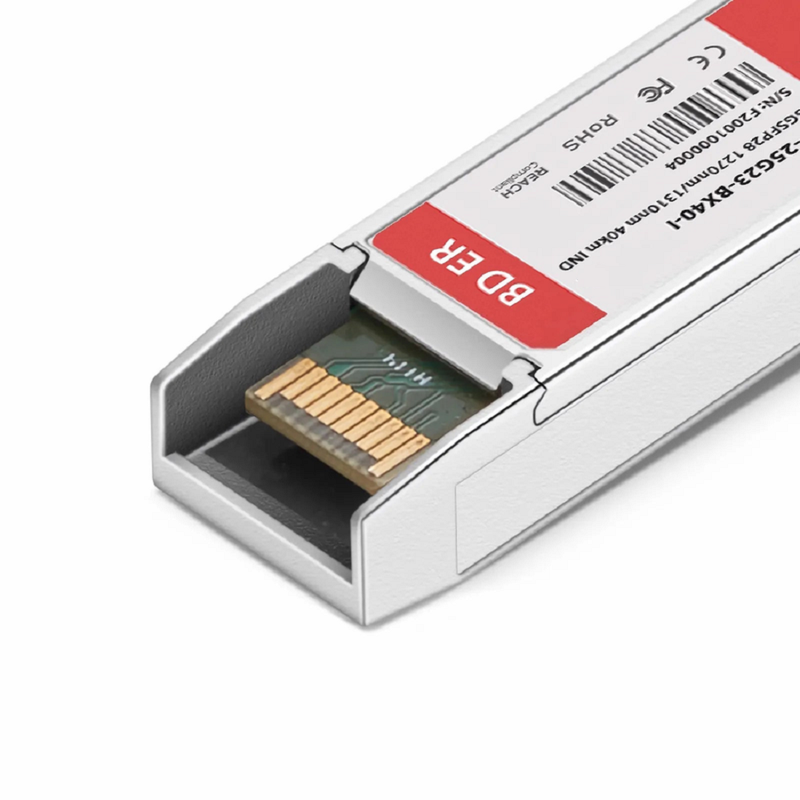 FyberOptix Ericsson Compatible SFP28 25GBASE-BX40-U BiDi 1270nm-TX/1310nm-RX 40km DOM Simplex LC/UPC SMF Optical Transceiver Module For 5G Wireless (Industrial)