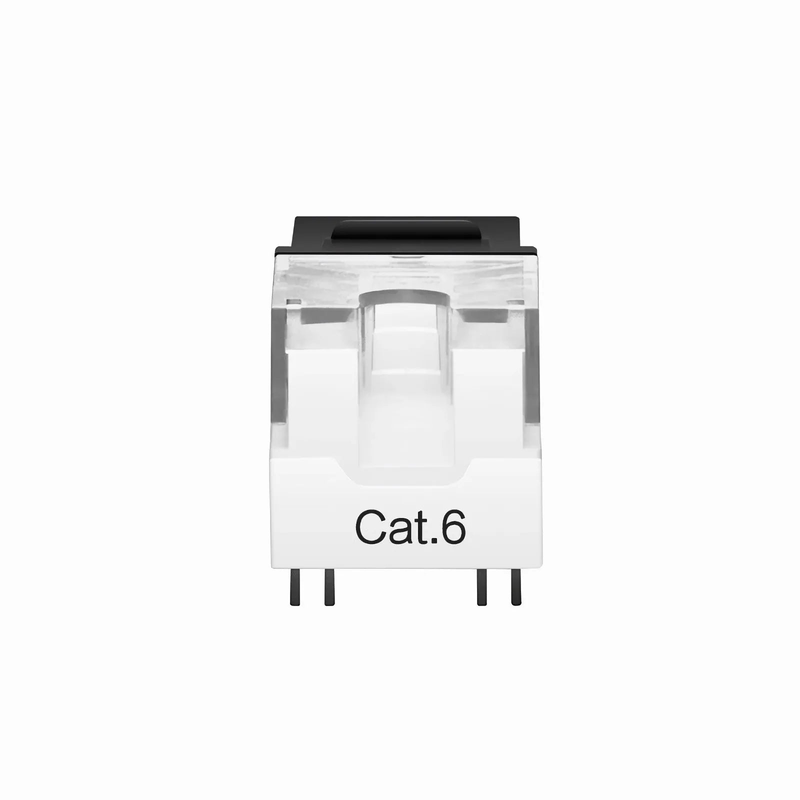 FyberOptix Cat6 RJ45 (8P8C) Unshielded Punch Down Keystone Jack Module, Black, 12Pcs/Pack