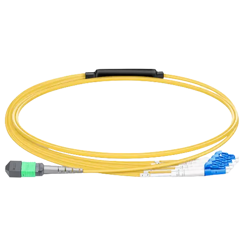 1m (3ft) MPO-8 APC (Female) to 4x LC Duplex UPC Single-mode (OS2) Harness, Type B, LSZH, Yellow SFPS