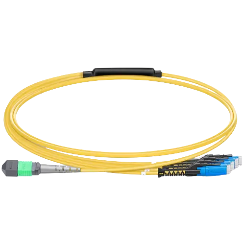 20m (66ft) MPO-8 APC (Female) to 4x MDC Duplex UPC Single-mode (OS2) Harness, Type B, LSZH, Yellow SFPS