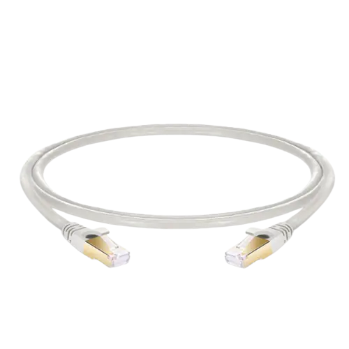 10ft (3m) Cat8 Snagless RJ45 Shielded (SFTP) PVC CM Ethernet Patch Cable, 28AWG 100% Copper Wire Off-White SFPS