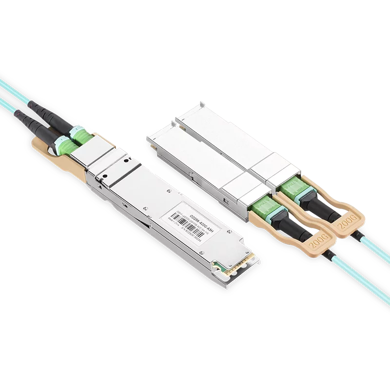 NVIDIA/Mellanox MFA7U10-H020 Compatible AOC 20m (66ft) 400Gb/s OSFP to 2x200Gb/s QSFP56 InfiniBand HDR Active Optical Splitter Cable (Finned Top, 850nm, MMF, LSZH) SFPS