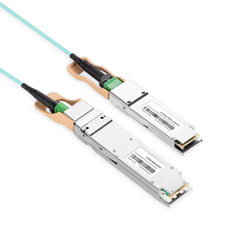 NVIDIA/Mellanox Compatible AOC 30m (98ft) 200Gb/s OSFP to 200Gb/s QSFP56 InfiniBand HDR Active Optical Cable (Flat top, 850nm, MMF, LSZH) SFPS