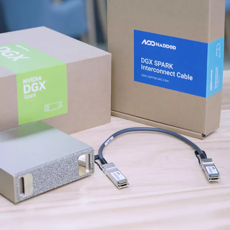 NVIDIA DGX Spark Bundle, 2 DGX Spark Units - 4TB With a Connecting Cable — 0.5m 200G QSFP56 Ethernet DAC cable SFPS