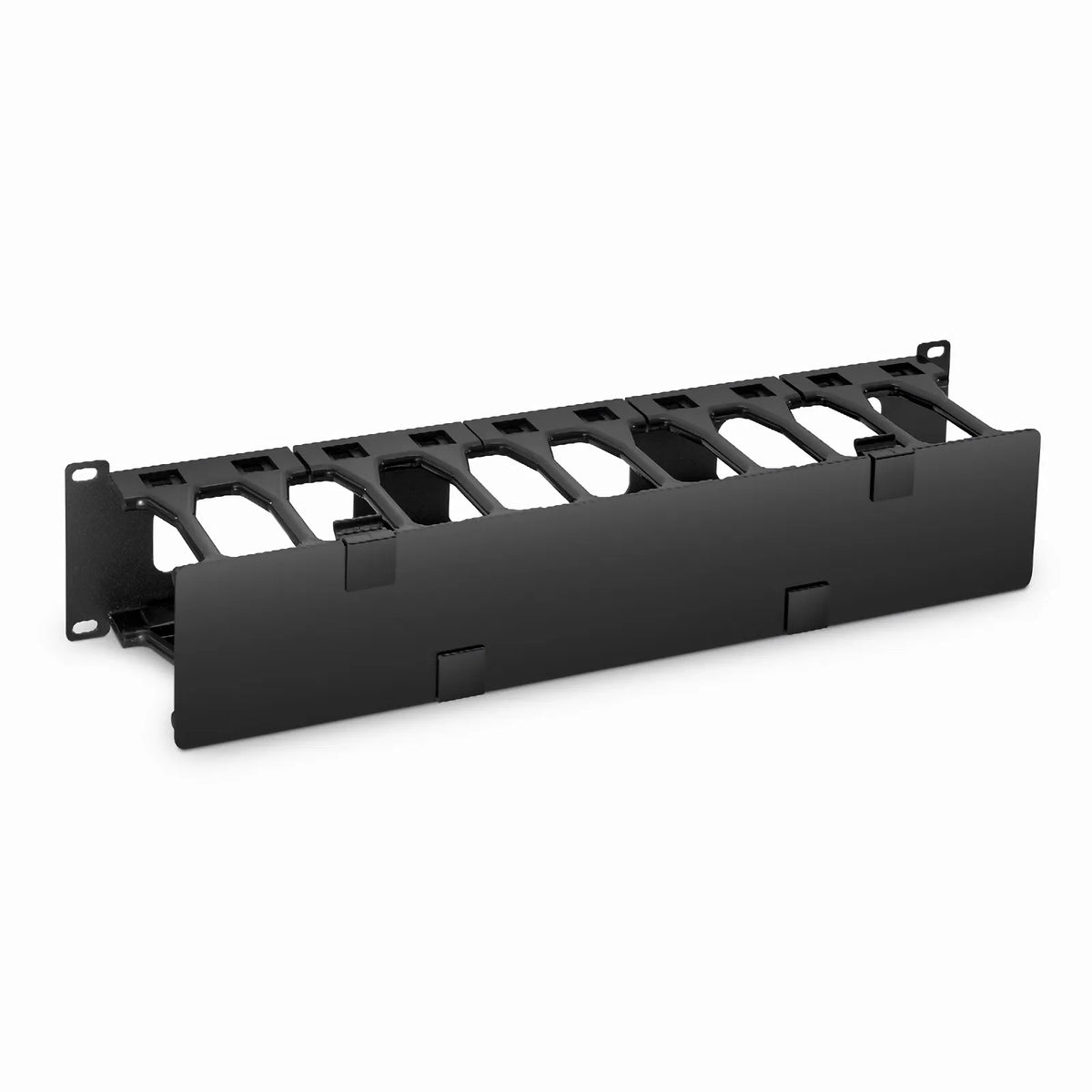 FyberOptix Horizontal Single Sided High Capacity Cable Manager, 2RU, Finger Duct with Cover, 4.56 in. Depth