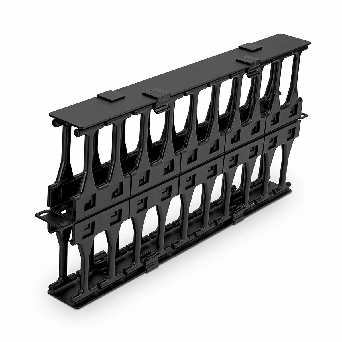 FyberOptix Horizontal Dual Sided High Capacity Cable Manager, 1RU, Finger Duct with Cover, 9.07 in. Depth