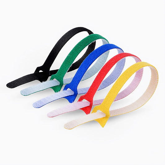FyberOptix 25Pcs/Bag 10in.L x 0.5in.W T-type Reusable Cable Ties-Colorful