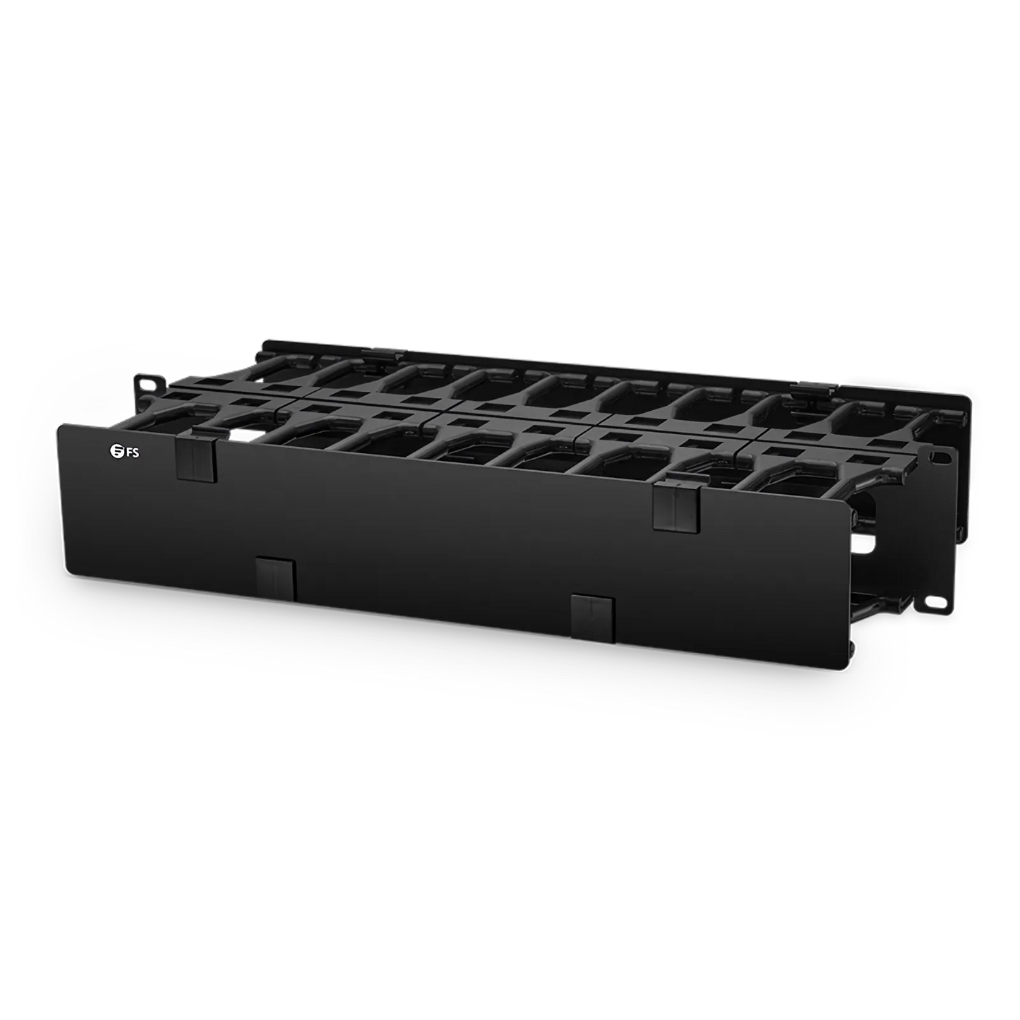 FyberOptix Horizontal Dual Sided Steel Manager, 2RU, Finger Duct with Cover, 9.1 in. Depth
