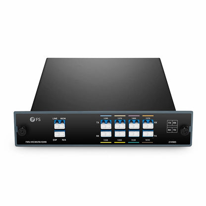 FyberOptix 8 Channels CWDM Mux Demux, 1290-1610nm, with Monitor and Expansion Port, 4.5dB Typical IL, LC/UPC, Single Fiber, Side B, FMU Plug-in Module