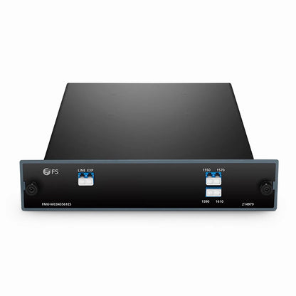 FyberOptix 4 Channels CWDM Mux or Demux, 1550-1610nm, with Expansion Port, 1.5dB Typical IL, LC/UPC, Single Fiber, FMU Plug-in Module
