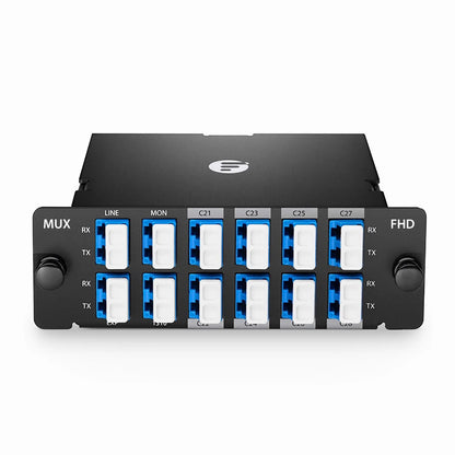 FyberOptix 8 Channels DWDM Mux Demux, 100GHz C21-C28, with Monitor, Expansion and 1310nm Port, 2.4dB Typical IL, LC/UPC, Dual Fiber, High Density, FHDA Plug-in Module