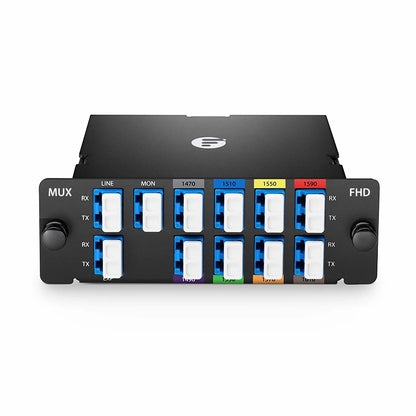 FyberOptix 8 Channels CWDM Mux Demux, 1470-1610nm, with Monitor and Expansion Port, 2.0dB Typical IL, LC/UPC, Dual Fiber, High Density, FHDA Plug-in Module