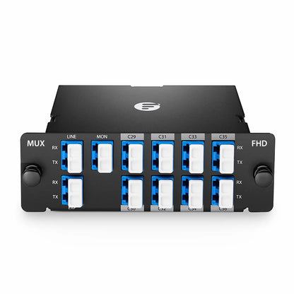 FyberOptix 8 Channels DWDM Mux Demux, 100GHz C29-C36, with Monitor and Expansion Port, 2.4dB Typical IL, LC/UPC, Dual Fiber, High Density, FHDA Plug-in Module