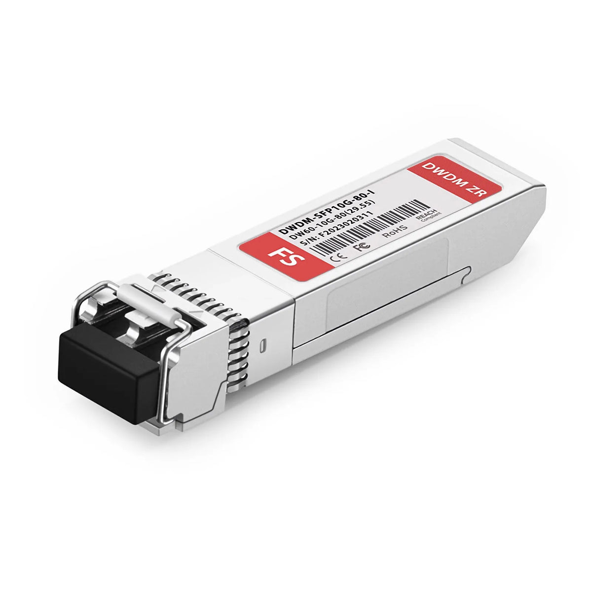 FyberOptix Cisco C60 DWDM-SFP10G-29.55-I Compatible SFP+ 10G DWDM 1529.55nm 100GHz 80km DOM Duplex LC/UPC SMF Optical Transceiver Module for Transmission (Industrial)