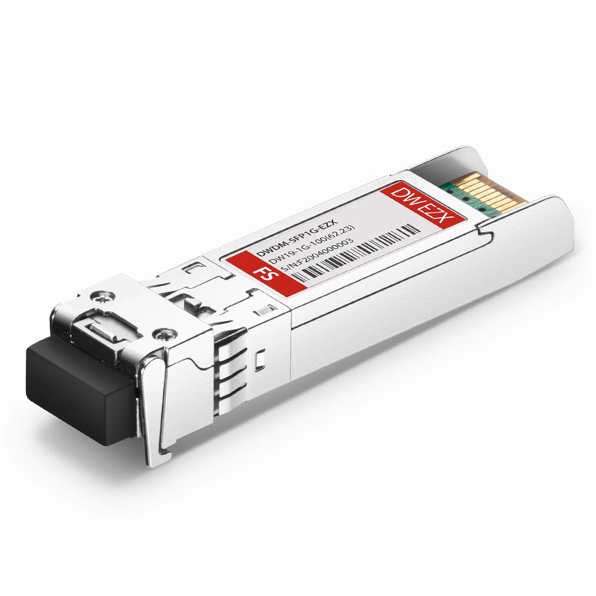 FyberOptix Cisco C19 DWDM-SFP-6223 Compatible SFP 1000BASE-DWDM 1562.23nm 100GHz 100km DOM Duplex LC/UPC SMF Optical Transceiver Module for Transmission