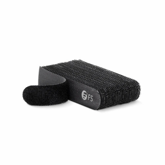 FyberOptix 25pcs/Bag 2.95in.L x 0.59in.W Hook and Loop Cable Ties, Pre-Cut Design, Self-bundling, Black