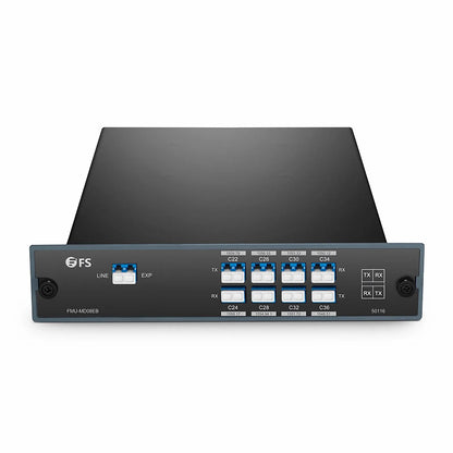 FyberOptix 8 Channels DWDM Mux Demux, 100GHz C22-C36, with Expansion Port, 4.2dB Typical IL, LC/UPC, Single Fiber, Side-B, FMU Plug-in Module