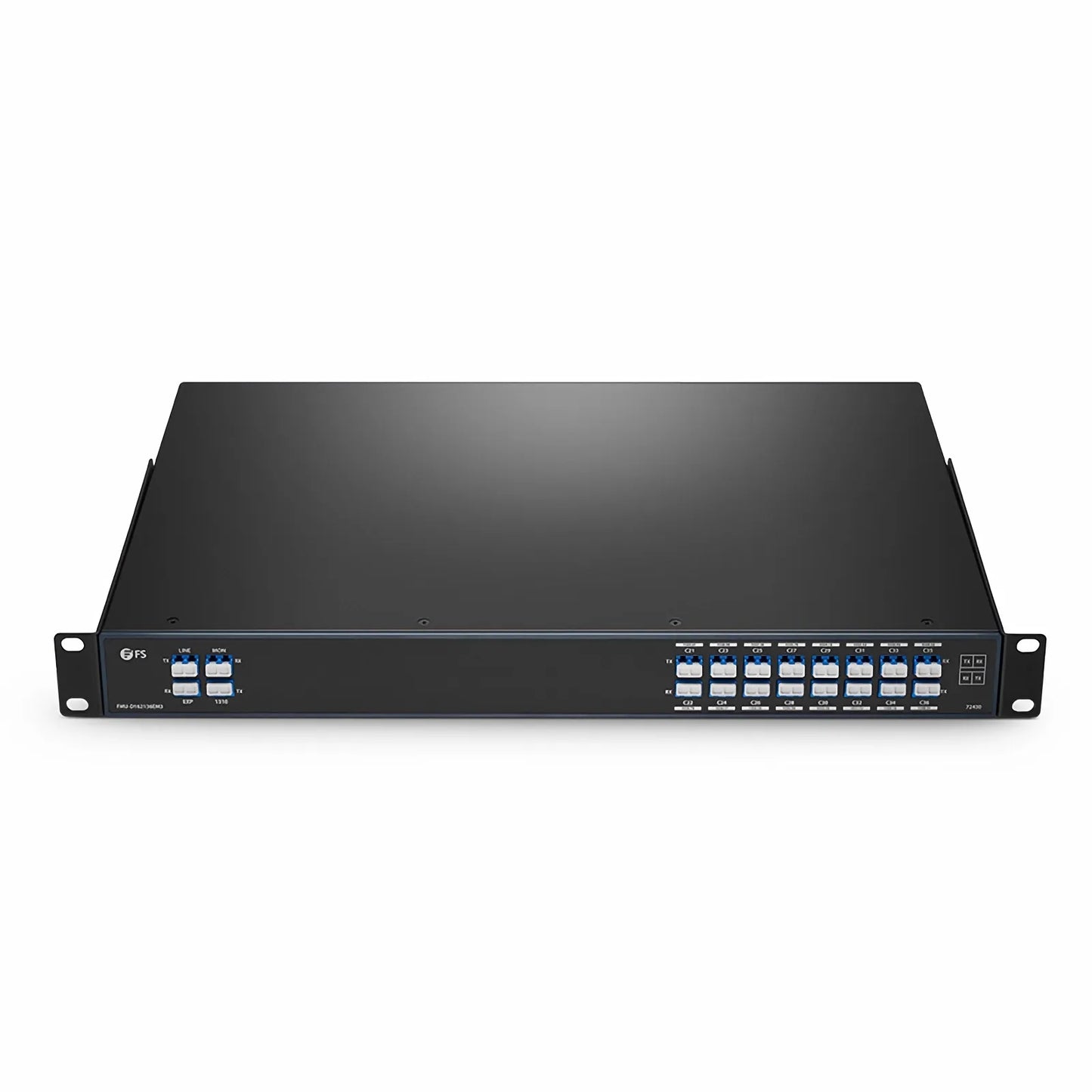 FyberOptix 16 Channels DWDM Mux Demux, 100GHz C21-C36, with Monitor, Expansion and 1310nm Port, 4.4dB Typical IL, LC/UPC, Dual Fiber, FMU 1U Rack Mount