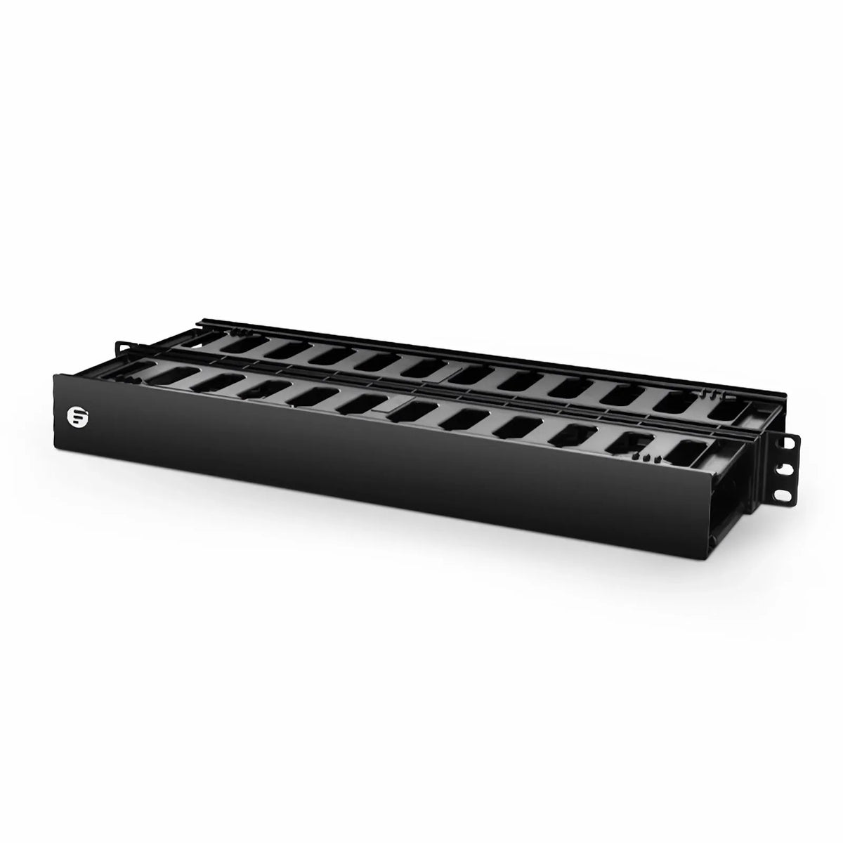FyberOptix Horizontal Dual Sided Manager, 1RU, Finger Duct with Cover, 6.85 in. Depth