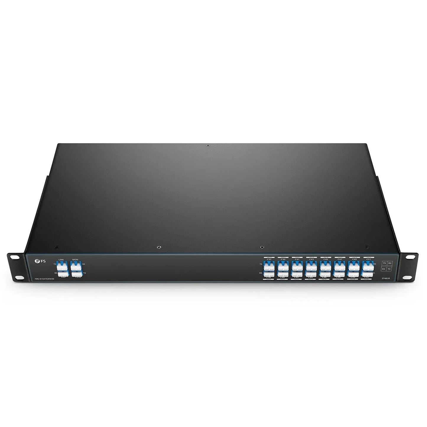 FyberOptix 16 Channels DWDM Mux Demux, 100GHz C37-C52, with Monitor, Expansion and 1310nm Port, 4.6dB IL, LC/UPC, Dual Fiber, FMU 1U Rack Mount