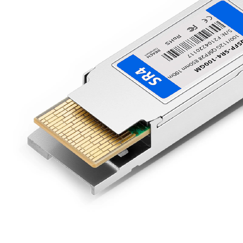 FyberOptix Cisco Compatible 100GBASE-SR4 and 112GBASE-OTU4 QSFP28 Dual Rate 4 x 25G NRZ 850nm 100m DOM MPO-12/UPC MMF Optical Transceiver Module