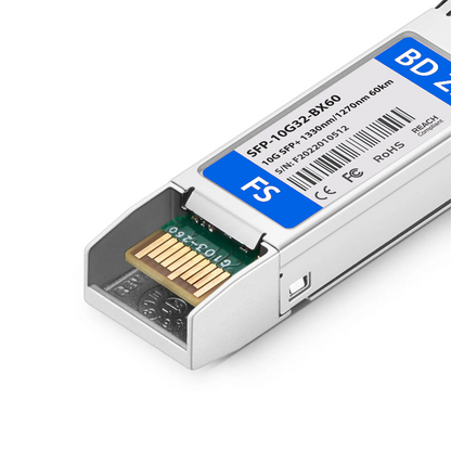 FyberOptix Cisco Compatible 10GBASE-BX60-D BiDi SFP+ 1330nm-TX/1270nm-RX 60km DOM Simplex LC/UPC SMF Optical Transceiver Module