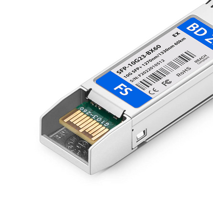 FyberOptix Extreme Networks 10GB-BX60-U Compatible 10GBASE-BX60-U BiDi SFP+ 1270nm-TX/1330nm-RX 60km DOM Simplex LC/UPC SMF Optical Transceiver Module