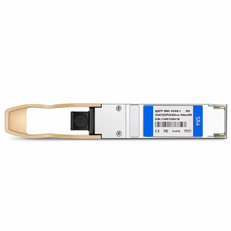 FyberOptix 100GBASE-SR4 QSFP28 4 x 25G NRZ 850nm 100m DOM MPO-12/UPC MMF Optical Transceiver Module forFOSwitches (Industrial), Breakout to 4 x 25G-SR