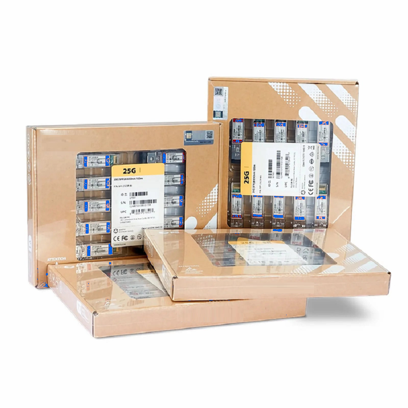 FyberOptix Dell SFP28-25G-SR Compatible 25GBASE-SR SFP28 850nm 100m DOM Duplex LC/UPC MMF Optical Transceiver Module