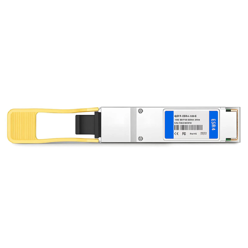 FyberOptix Cisco QSFP-100G-SR4-S Compatible 100GBASE-ESR4 QSFP28 4 x 25G NRZ 850nm 300m OM4 DOM MPO-12/UPC MMF Optical Transceiver Module, Breakout to 4 x 25G-ESR