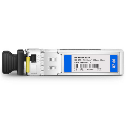 FyberOptix Cisco Compatible 10GBASE-BX80-D BiDi SFP+ 1550nm-TX/1490nm-RX 80km DOM Simplex LC/UPC SMF Optical Transceiver Module