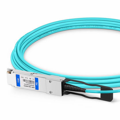FyberOptix 70m (230ft) Cisco Compatible 100G QSFP28 4 x 25G NRZ to 2 x 50G QSFP28 2 x 25G NRZ Active Optical Breakout Cable