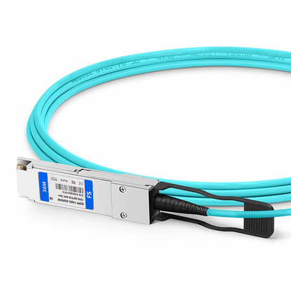 FyberOptix 30m (98ft) Generic Compatible 100G QSFP28 4 x 25G NRZ to 2 x 50G QSFP28 2 x 25G NRZ Active Optical Breakout Cable