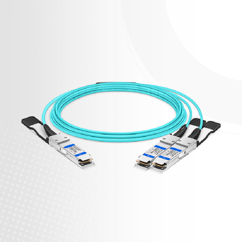 FyberOptix 30m (98ft) HW Compatible 100G QSFP28 4 x 25G NRZ to 2 x 50G QSFP28 2 x 25G NRZ Active Optical Breakout Cable
