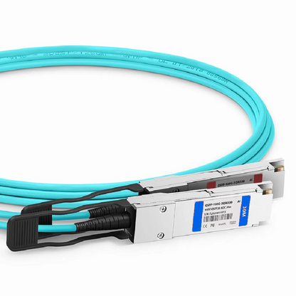FyberOptix 100m (328ft) Cisco Compatible 100G QSFP28 4 x 25G NRZ to 2 x 50G QSFP28 2 x 25G NRZ Active Optical Breakout Cable