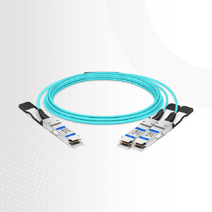 FyberOptix 20m (66ft) Cisco Compatible 100G QSFP28 4 x 25G NRZ to 2 x 50G QSFP28 2 x 25G NRZ Active Optical Breakout Cable