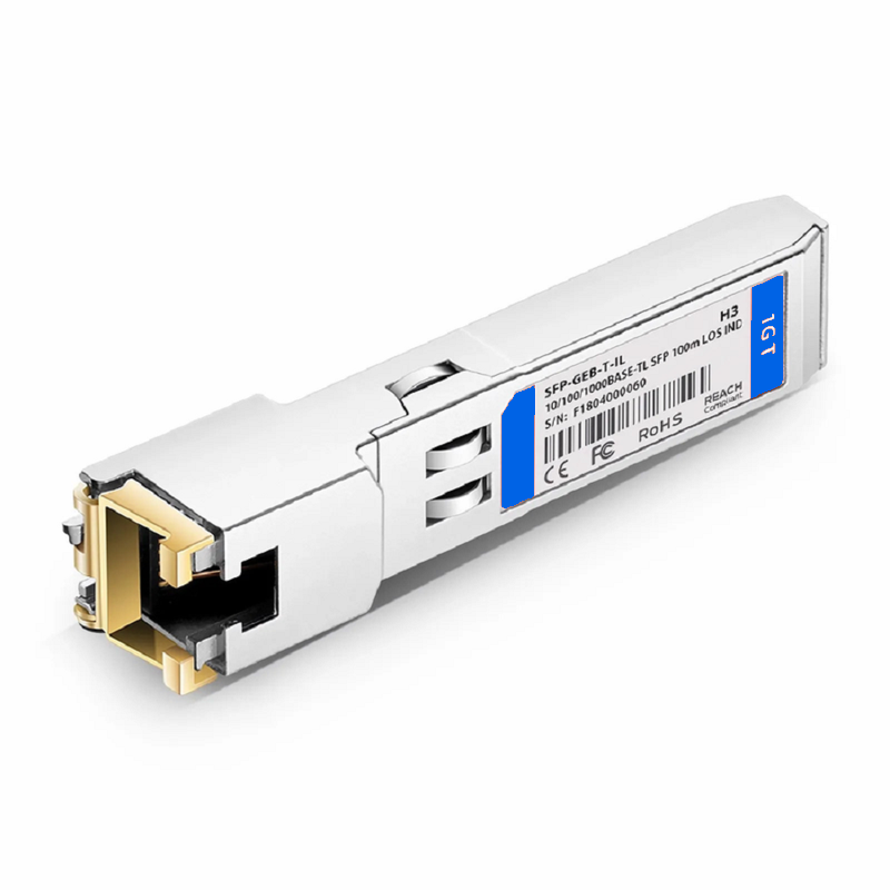 FyberOptix H3C Compatible 10/100/1000BASE-T SFP SGMII Copper 100m RJ-45 Industrial Transceiver Module (LOS)