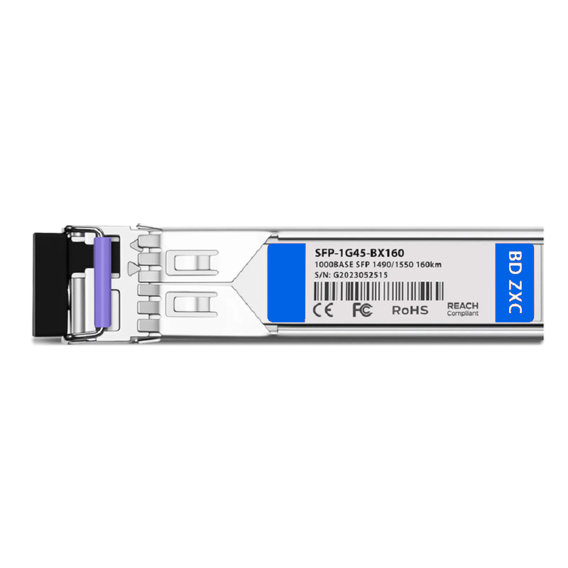 FyberOptix Intel Compatible 1000BASE-BX-U SFP BiDi 1490nm-TX/1550nm-RX 160km DOM Simplex LC/UPC SMF Optical Transceiver Module