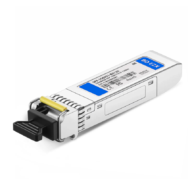 FyberOptix Cisco GLC-BX80-DA Compatible 1000BASE-BX-D SFP BiDi 1550nm-TX/1490nm-RX 80km DOM Simplex LC/UPC SMF Optical Transceiver Module