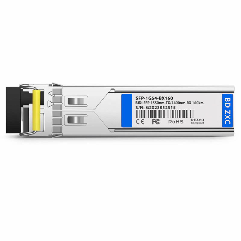 FyberOptix Cisco Compatible 1000BASE-BX-D SFP BiDi 1550nm-TX/1490nm-RX 160km DOM Simplex LC/UPC SMF Optical Transceiver Module