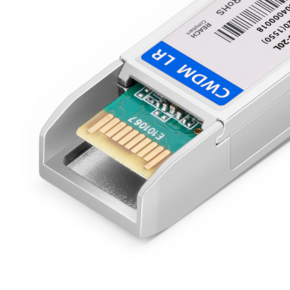 FyberOptix Cisco CWDM-SFP10G-1550-20 Compatible SFP+ 10G CWDM 1550nm 20km DOM Duplex LC/UPC SMF Optical Transceiver Module for Transmission